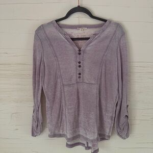 Jane & Delancey | M | Purple Waffle Knit Henley Top